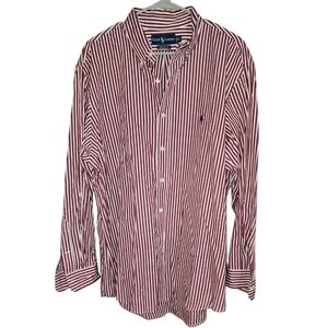 Men's Ralph Lauren Custom Fit Stripped Dress Shirt - XXL